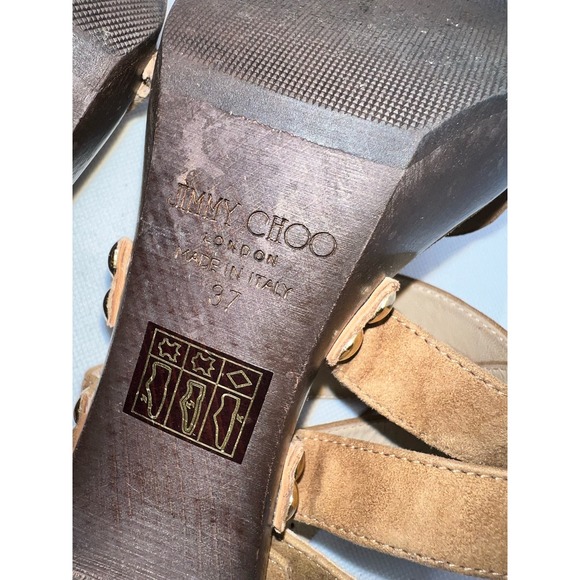 Jimmy Choo Suede Boho Hippy Strappy Heels Box and Dust bag Sandal Luxury Shoes - Picture 10 of 16